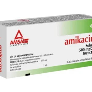 AMIKACINA 500MG/2ML SOL INY C/2 *ANT*