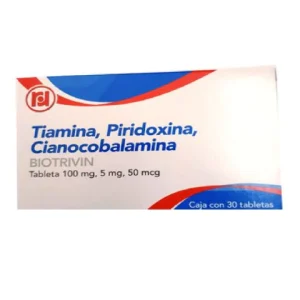 TIAMINA/PIRIDOXINA/HIDROXOCOBALAMINA 100/5/50MG TAB C/30 *RND* BIOTRIVIN