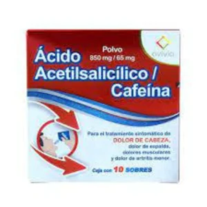 AC.ACETILSALICILICO/CAFEINA 850MG/65MG SOBRES C/10 *AVI*
