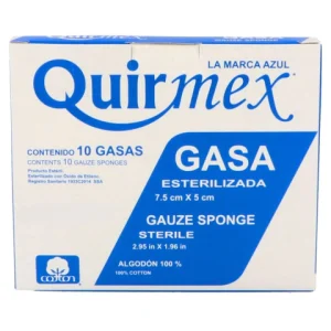 GASA ESTERIL 7.5X5CM C/10 *QRM* AZUL