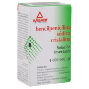 BENCILPENICILINA SOD CRISTALINA 1,000,000UI/2ML SOLUC INY C/1 *ANT*