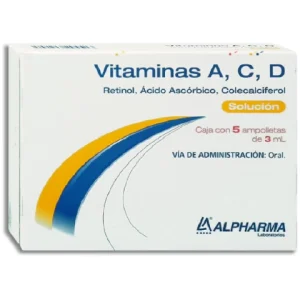 VITAMINAS A,C,D 7800UI/600MG/1200UI/3ML AMP ING C/5 *ALP*