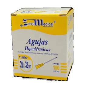 AGUJA HIPODERMICA AMARILLA 20X38 C/100 *JAY*