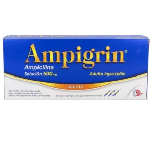 AMPIGRIN ADT 500/500/100/30/4MG. SOL. INY. C/3 *COL*