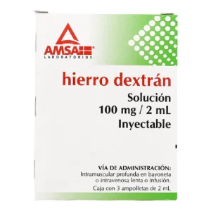 HIERRO DEXTRAN 100MG/2ML SOL INY C/3 *ANT*