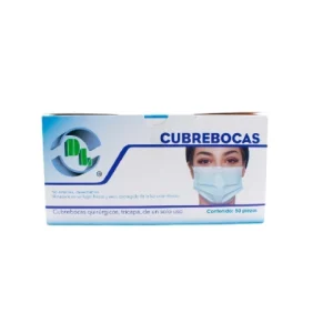 CUBREBOCAS TRES PLIEGOS AZUL CAJA C/50 *DEN*