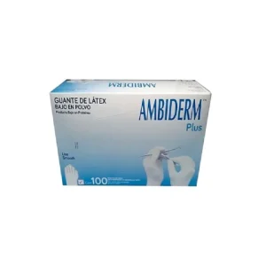 GUANTE DE LATEX NO EST P/EXP CHICO CAJA C/100 PZAS *AMB* PLUS LISO