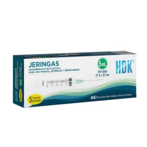 JERINGA VERDE 5ML.(21X32MM) CAJA C/5 *DEN*