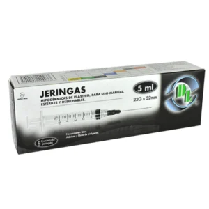 JERINGA NEGRA 5ML.(22X32MM) CAJA C/5 *DEN*