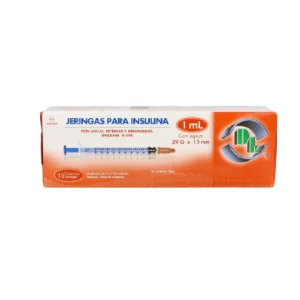 JERINGA NARANJA 1ML (29X13MM) CAJA C/10 *DEN* INSULINA